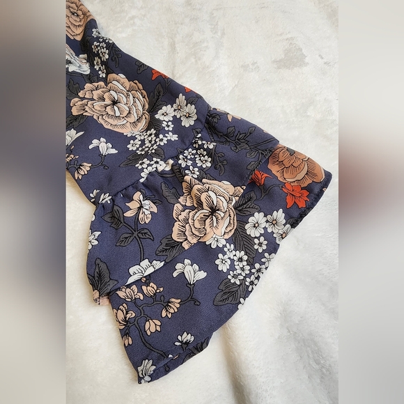 Loft Floral Women's Boat Neck 3/4 Ruffle Sleeve Top, EUC, Size Small Petite - Picture 3 of 7